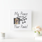 My Peace Rust On Four Paws - Schattigee Pet Lover Vierkante Klok (Huis)