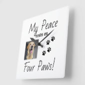 My Peace Rust On Four Paws - Schattigee Pet Lover Vierkante Klok (Hoek)