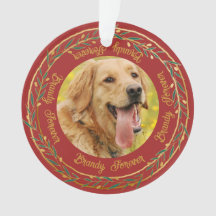 My Pet Photo Gold Berry Wreath Crison Noël