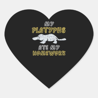 My Platypus Ate My Homework Monotreme Kid Gift Hart Sticker