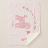 My Poodle Is My Valentine Poodle Custom Name Sherpa Deken (Voorkant)