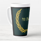 My Power Text Couronne jaune Image Latte Mug (Angle gauche)