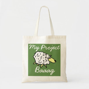 "My Project Baaag" Sheep Cartoon Project Bag Tote Bag