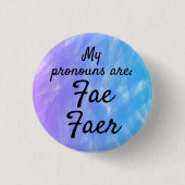 My pronouds are Fae Faer Ronde Button 3,2 Cm (Voorkant)