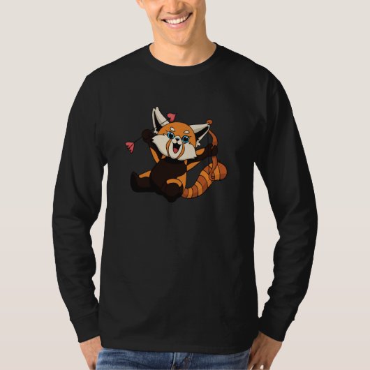 My Red Panda Is My Valentine Panda Bear Cupid Vale T-shirt (Voorkant)