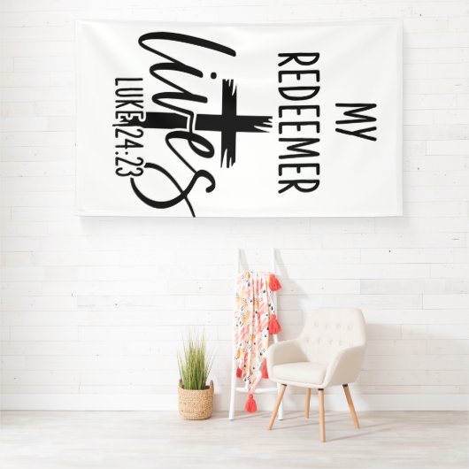 My Redeemer Lives Luke 24:23 Resurrection Design Spandoek (Insitu)