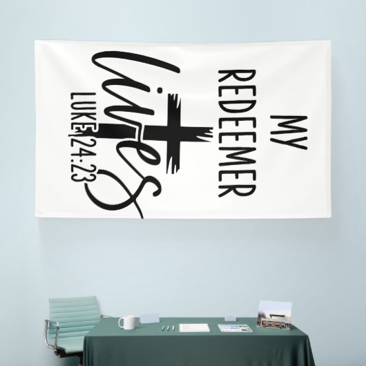 My Redeemer Lives Luke 24:23 Resurrection Design Spandoek (Beurs)