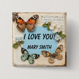 My Scrapbook  Vierkante Button 5,1 Cm