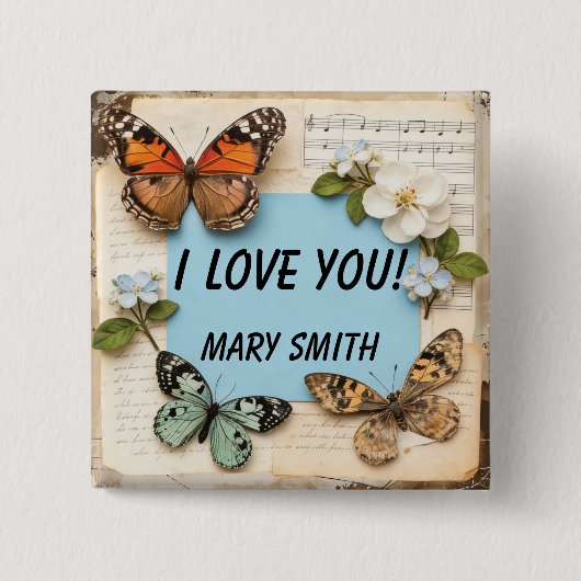 My Scrapbook  Vierkante Button 5,1 Cm (Voorkant)