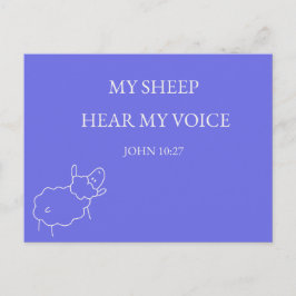 My Sheep Hear My Voice Christian Postcard Briefkaart