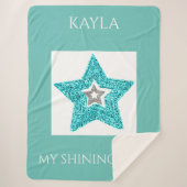 'My shining star" couverture sherpa personnalisée. (Devant)