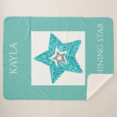 'My shining star" couverture sherpa personnalisée. (Devant (Horizontal))