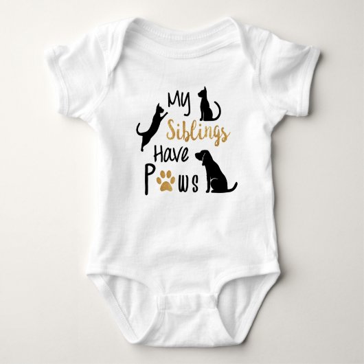 My siblings have paws baby bodysuit (Voorkant)