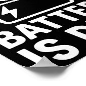 My Social Battery Is Dead Funny Introvert Quote Poster (Hoek)