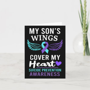 My Son's Wings Hoesje Heart Suicide Awareness Ribb Kaart