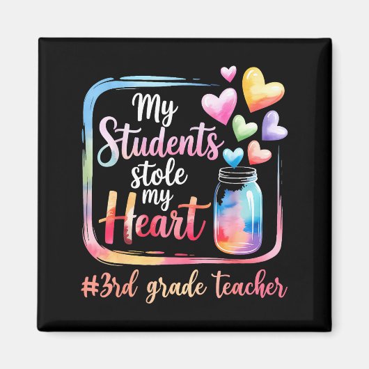 My Student Stole My Heart 3rd Grade Teacher Valent Magneet (Voorkant)