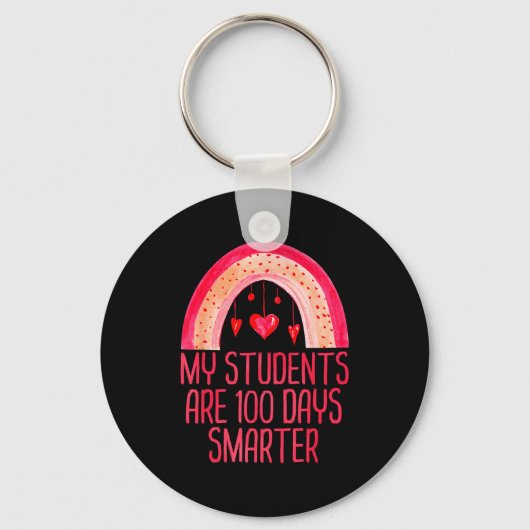My Students Are 100 Days Smarter Rainbow Valentine Sleutelhanger (Voorkant)