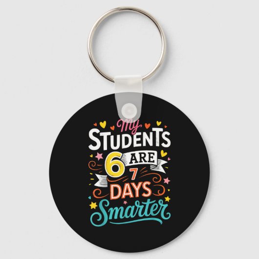 My Students Are 67 Days Smarter Funny Teacher Kids Sleutelhanger (Voorkant)