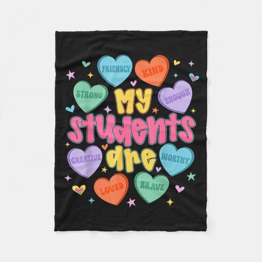 My Students Are Kind Strong Valentine Teacher Wome Fleece Deken (Voorkant)