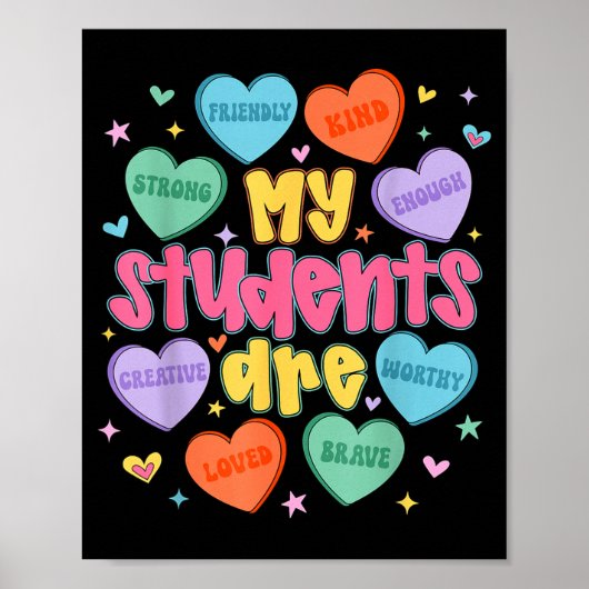 My Students Are Kind Strong Valentine Teacher Wome Poster (Voorkant)