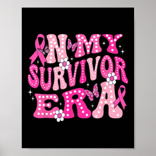 My Survivor Era Roze Groovy Retro Borstkanker AW Poster