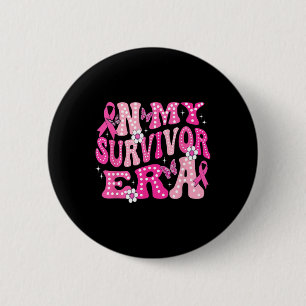 My Survivor Era Roze Groovy Retro Borstkanker AW Ronde Button 5,7 Cm