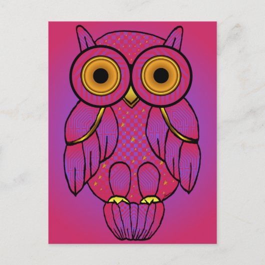 My$t Owl Glow Briefkaarten (Voorkant)