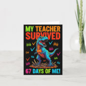 My Teacher Survived 67 Days Of School 67 Meme Dino Kaart (Voorkant)