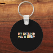 My Thyroid Is A Cute Ss Cute Ss Funny Retro Thyroi Sleutelhanger (Voorkant)