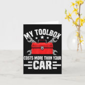 My Toolbox Costs More Than Your Car Funny Auto Mec Kaart (Gele Bloem)