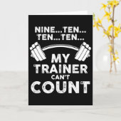 My Trainer Can't Count Funny Gym Workout Long Slee Kaart (Gele Bloem)