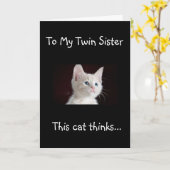 "MY TWIN" EST LA BONNE CARTE D'ANNIVERSAIRE "CAT'S (Fleur jaune)