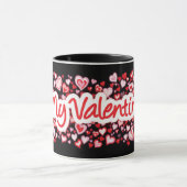 "My Valentine" coeurs rouge rose noir mug (Centre)