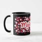 "My Valentine" coeurs rouge rose noir mug (Gauche)