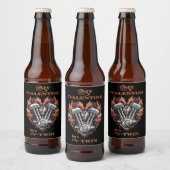 My Valentine has a V-Twin, Biker Bier Etiket (Flessen)
