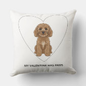 My Valentine Has Paws Cockapoo Personalise Kussen (Achterkant)