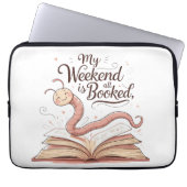 My Weekend Is All Booked | Bookworm Design Laptop Sleeve (Voorkant)