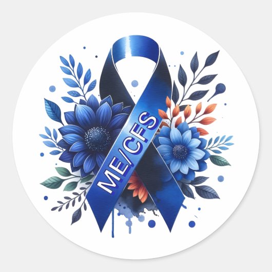 Myalgische encefalomyelitis ME/CFS-bewustzijnslint Ronde Sticker (Voorkant)
