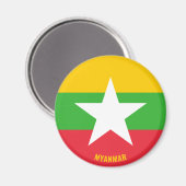 Myanmar Drapeau de charme Magnet patriotique (Recto/Verso)