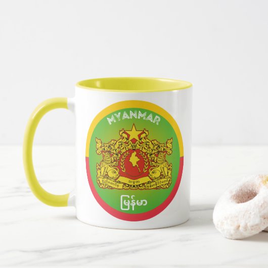 Myanmar Erfgoed Embleem Mok (Met donut)