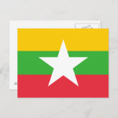 Myanmar Flag Briefkaart (Voorkant / Achterkant)