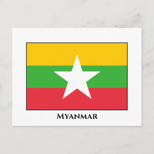 Myanmar Flag Briefkaart