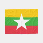 Myanmar Flag Fleece Deken (Voorkant (Horizontaal))