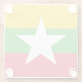 Myanmar Flag Glazen Onderzetter (Achterkant)