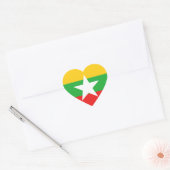 Myanmar Flag Heart Sticker (Envelop)