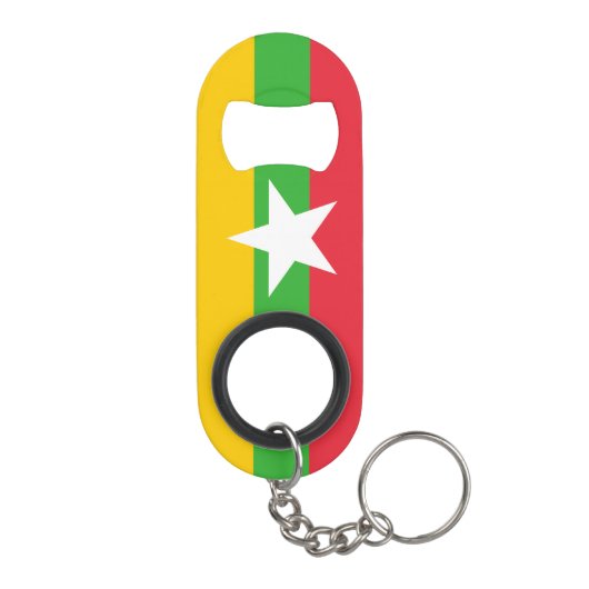 Myanmar Flag Mini Flessenopener (Achterkant)