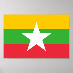 Myanmar Flag Poster