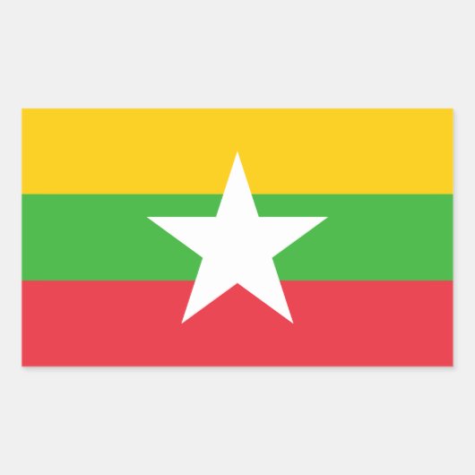 Myanmar Flag Rechthoekige Sticker (Voorkant)