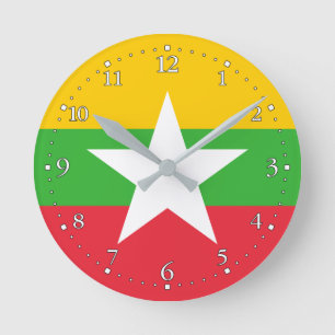 Myanmar Flag Ronde Klok