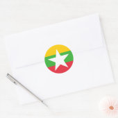 Myanmar Flag Ronde Sticker (Envelop)